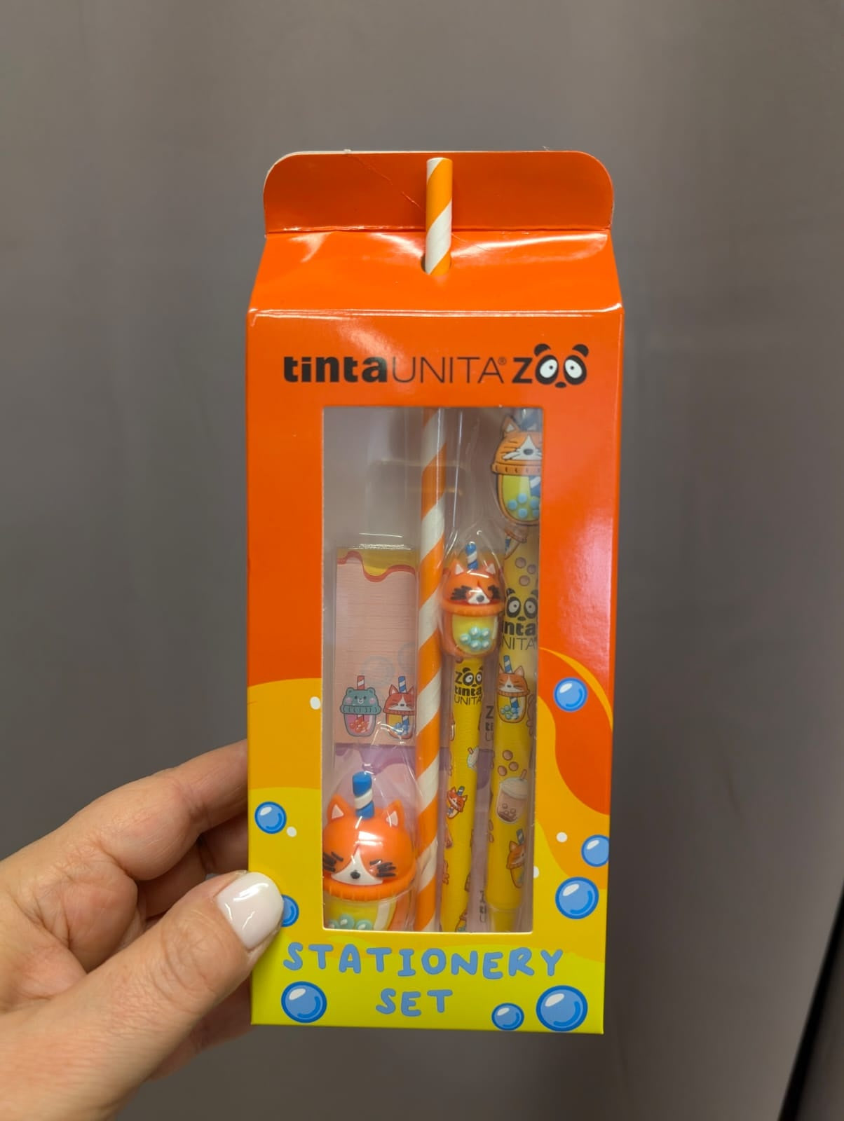Mini Set Cancelleria Kawaii con Penna Cancellabile