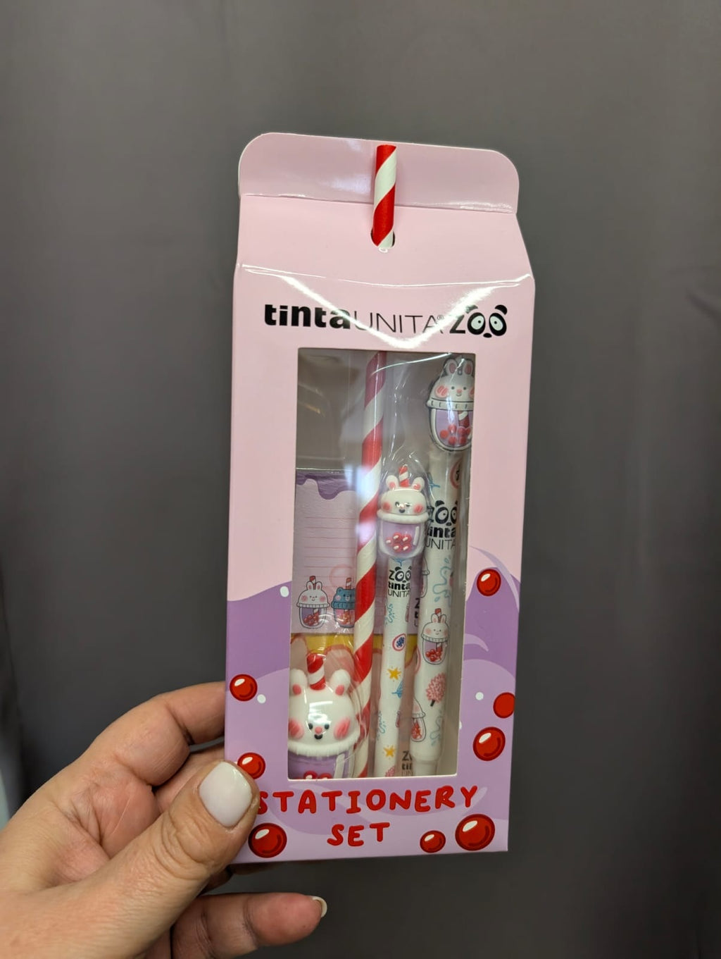 Mini Set Cancelleria Kawaii con Penna Cancellabile