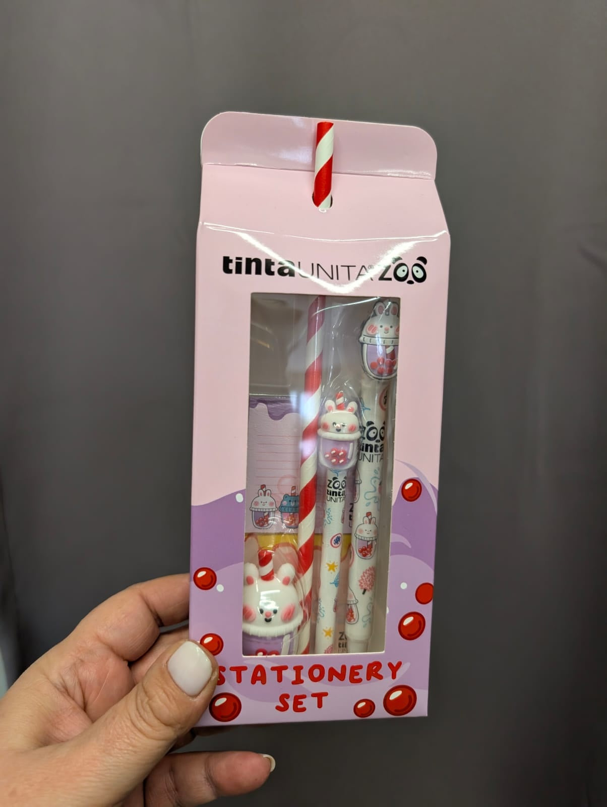 Mini Set Cancelleria Kawaii con Penna Cancellabile