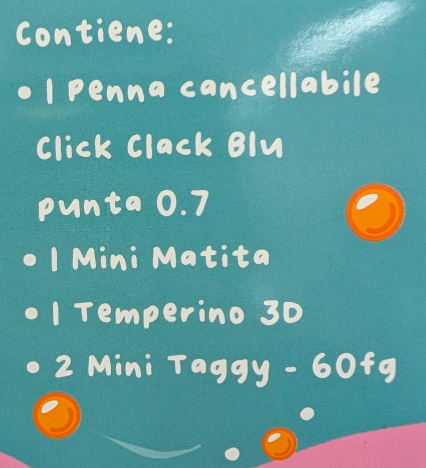 Mini Set Cancelleria Kawaii con Penna Cancellabile
