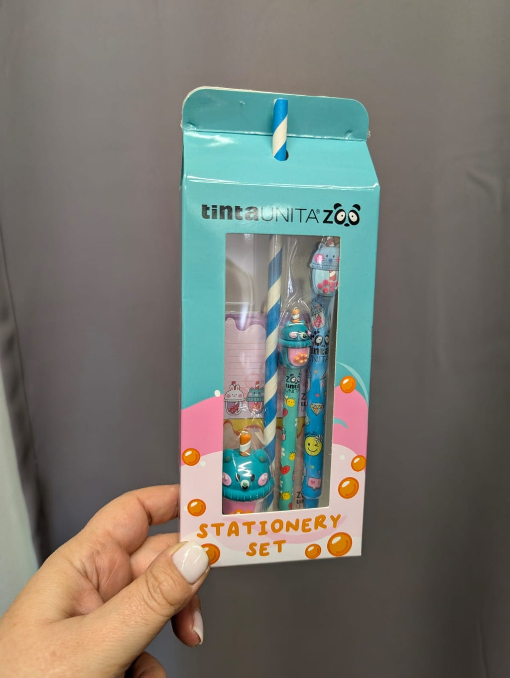 Mini Set Cancelleria Kawaii con Penna Cancellabile
