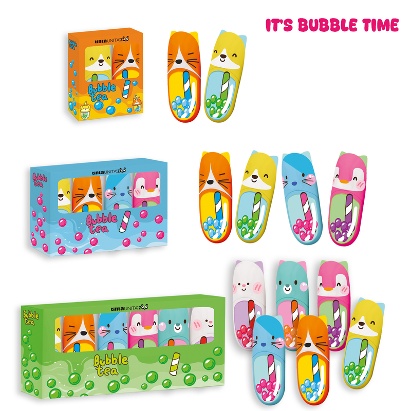 Mini Evidenziatori Bubble Tea Tinta Unita