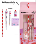 Mini Set Cancelleria Kawaii con Penna Cancellabile