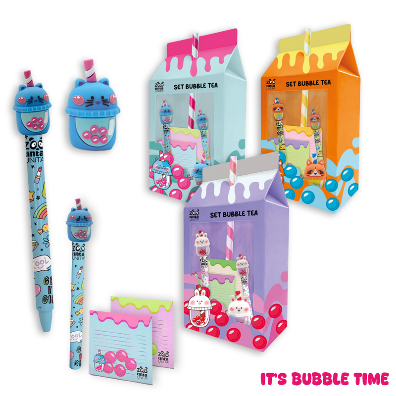 Mini Set Cancelleria Kawaii con Penna Cancellabile