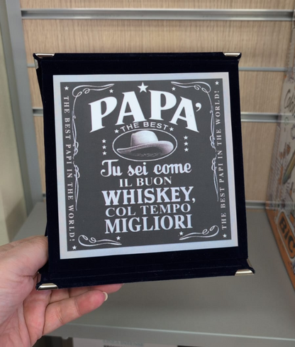 Targa a libretto vellutata “Papà”