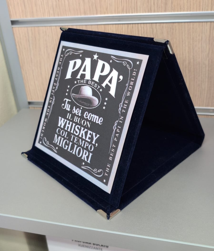 Targa a libretto vellutata “Papà”