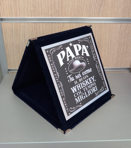 Targa a libretto vellutata “Papà”