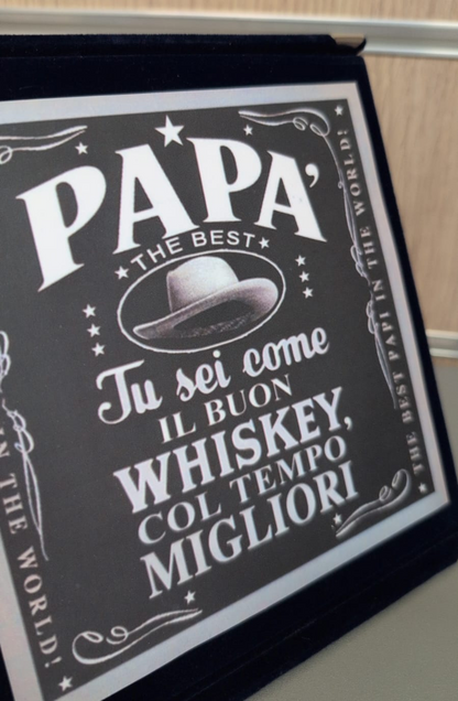 Targa a libretto vellutata “Papà”