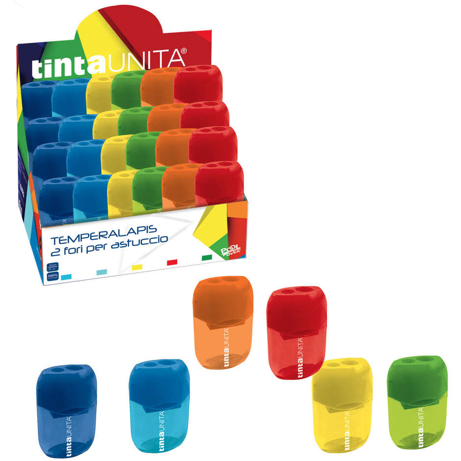 Temperino TINTA UNITA 2  fori con serbatoio