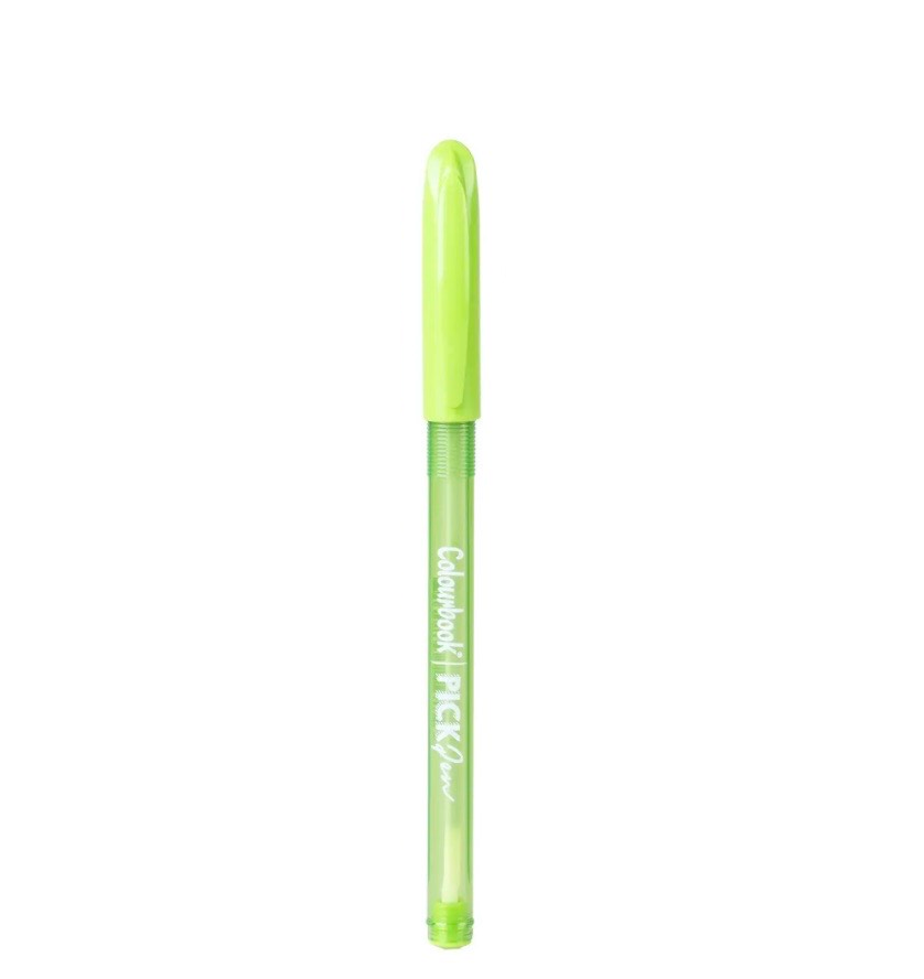 Penna a sfera Pick Pen Colourbook verde chiaro con inchiostro brillante punta 1mm